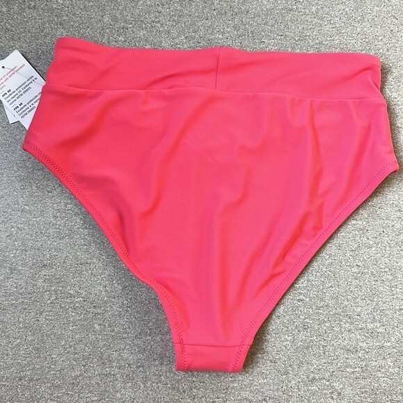 NWT Old Navy Cross-Front High-Waisted Bikini Swim Bottoms Coral Pink XS 0/2 - Picture 4 of 9